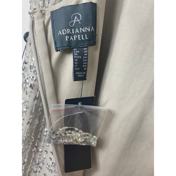 NWT ADRIANNA PAPELL DRESS SILVER 4P - Picture 6 of 16